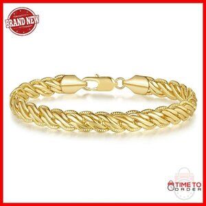 14K Gold Rope Bracelet 6.5-9in Dainty Chain Unisex